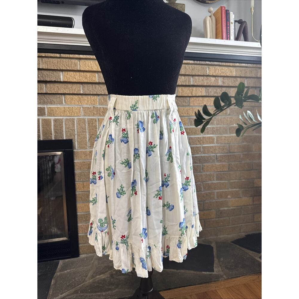 VTG 80s 90s Desert West Sherry Holt Southwestern Garden Theme Cactus Skirt OS